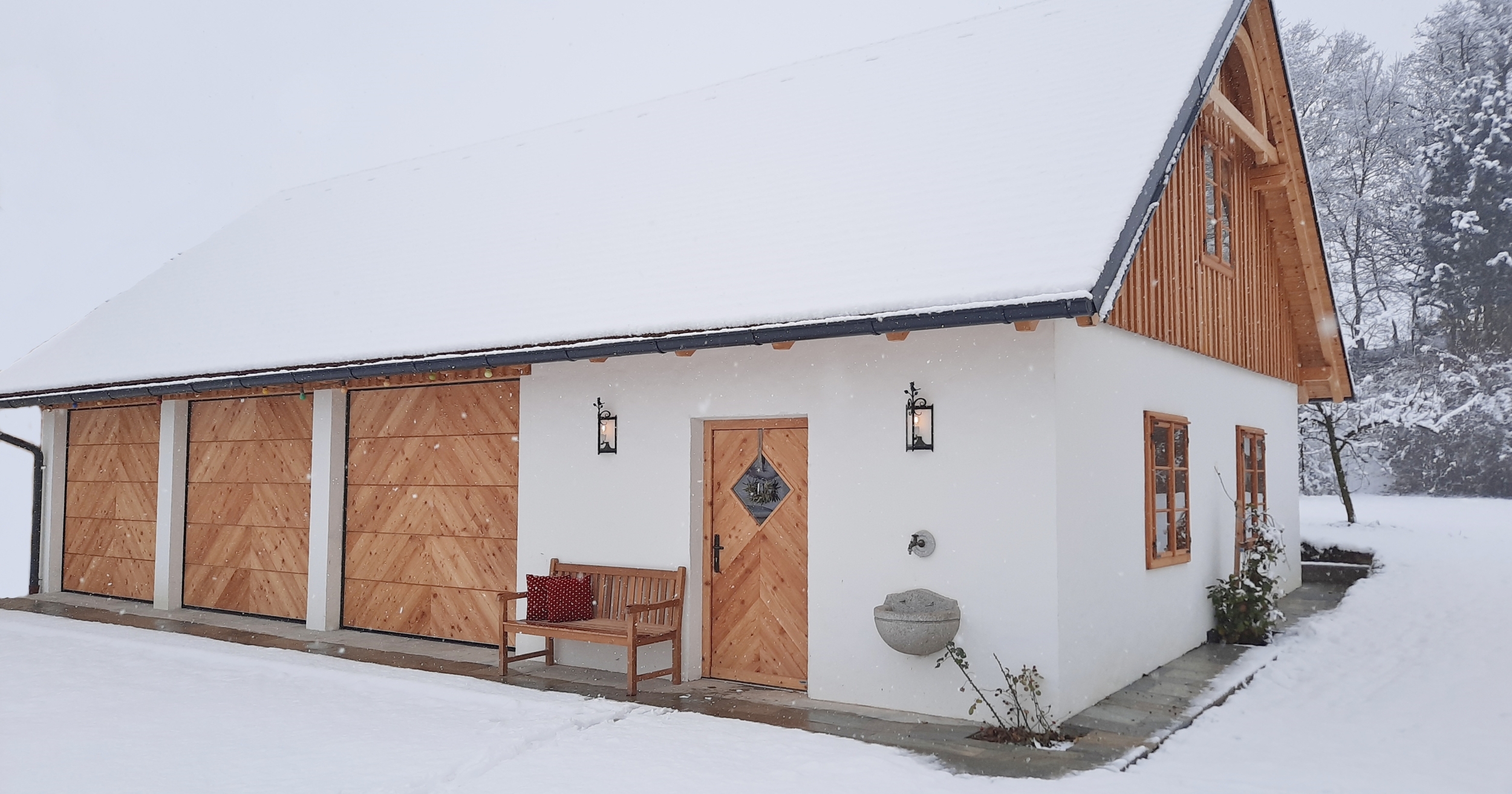 zweiflügeliges Garagentor in Lärche, Typ 710.1